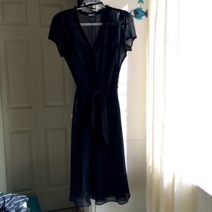 Chiffon midi LBD with liner slip